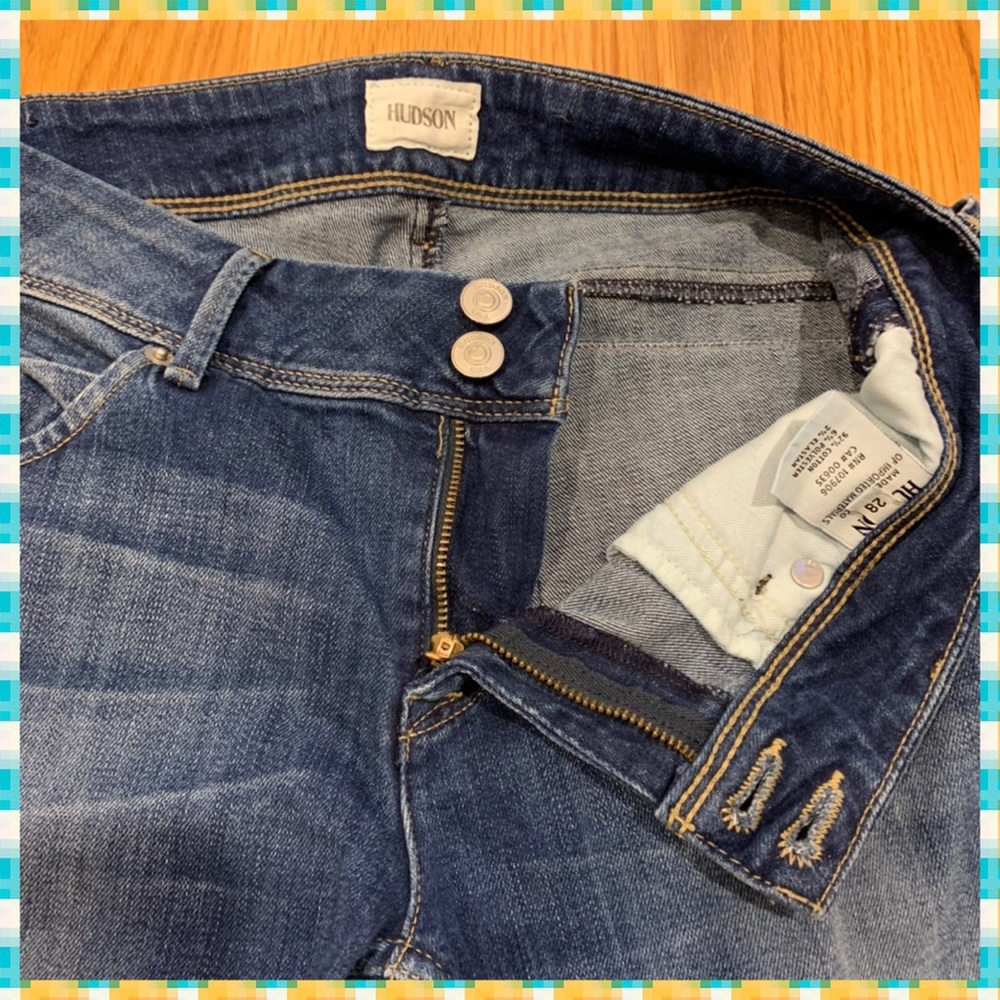 Hudson Collin Flap Skinny Crop Denim Jeans 6/28 - Picture 6 of 9